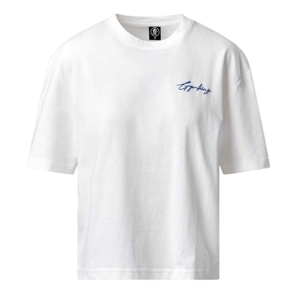 Gym King Womens/Ladies Mindset Embroidered Logo T-Shirt / Cream